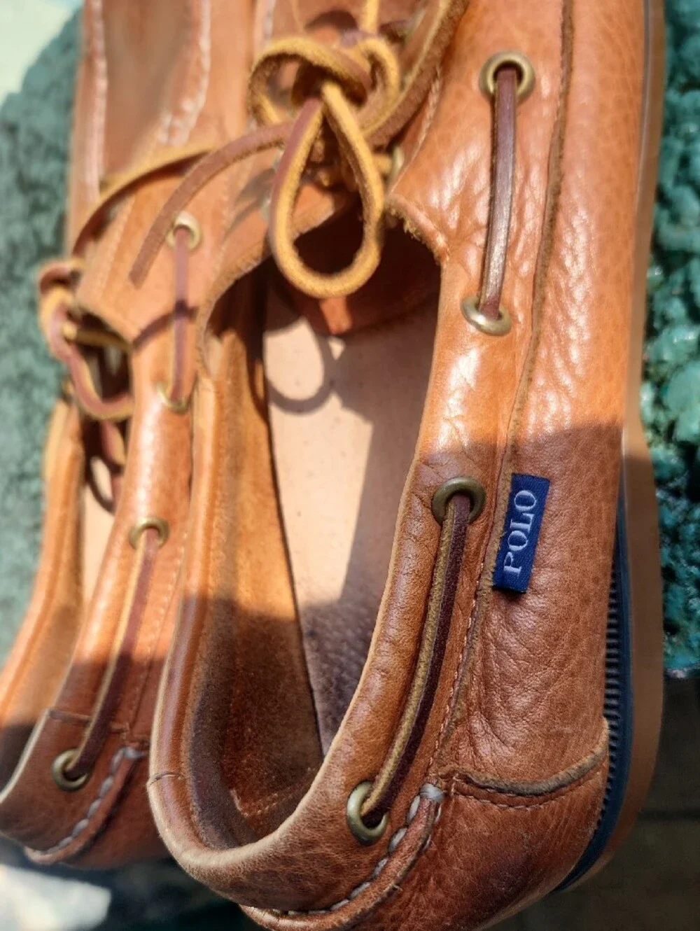 Polo by Ralph Lauren Tan Leather Boat Shoes